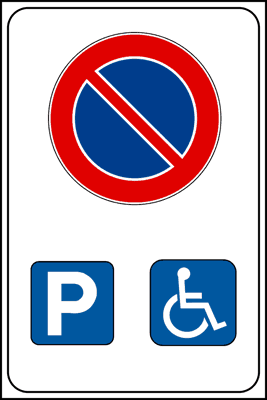 Divieto sosta contrassegno persone invalide